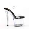 Pleaser - RADIANT708 Sandale à bride à la cheville, Pole dance chaussures - Chaussures de pole dance - Transparent Product image
